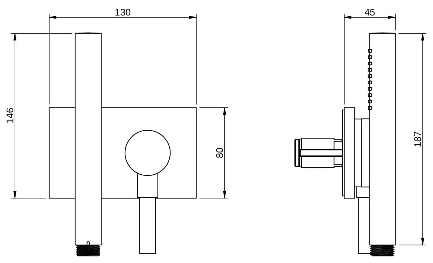 Rubinetterie Treemme 3M W-Touch RWIT 2BF6 IS 25 + RWIT 2BF6 ZZ 40 Kit Gancio Presa Acqua Tonda Supporto Muro Quadro Materiale Acciaio Finitura Inox Spazzolato Opaco Doccetta Metallo Con Attacco Calamita Flessibile PVC Parte Interna Esterna Incluse