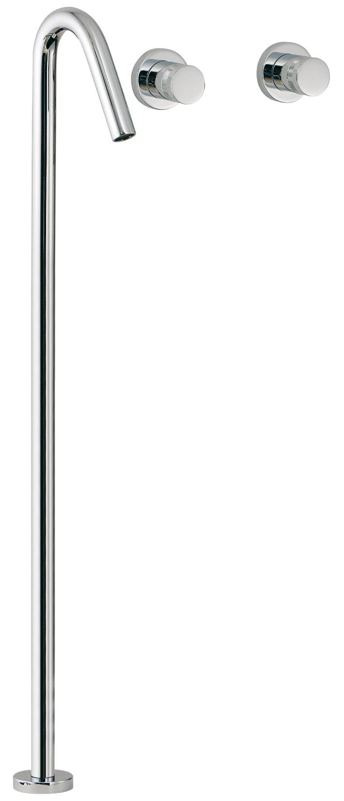 Rubinetterie Treemme X-CHANGE RWIT 7282 CC 50 + RWIT 3A60 ZZ 02 Batteria Miscelatore Lavabo Con Piletta Di Scarico Click - Clack Bocca A Pavimento Comandi A Muro Materiale Ottone Finitura Cromata