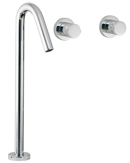 Rubinetterie Treemme X-CHANGE RWIT 7285 CC 50 + RWIT 3A60 ZZ 02 Batteria Miscelatore Lavabo Con Piletta Di Scarico Click - Clack Bocca Ad Appoggio Comandi A Muro Materiale Ottone Finitura Cromata