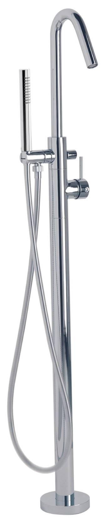 Rubinetterie Treemme X-CHANGE_mono RWIT 7503 CC 50 + RWIT 4A62 ZZ 50 Miscelatore Monocomando Vasca Da Terra a Pavimento Con Doccetta In Metallo Materiale Ottone Finitura Cromata