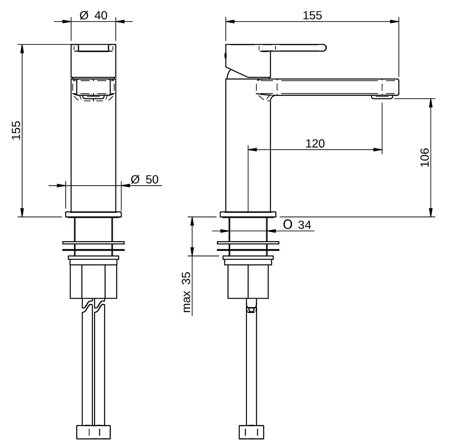 Rubinetterie Treemme 3M Contract Xero+ IT 7C11 CC XE ZZ Miscelatore Monocomando Lavabo 106 Da Appoggio Monoforo 1 Manopola Miscelazione Meccanica Stile Moderno Altezza 155 mm Profondità 155 mm Materiale Ottone Finitura Cromata