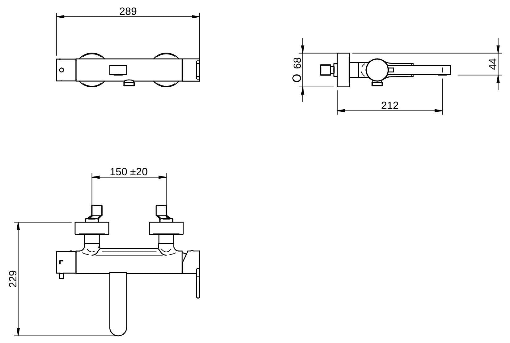 Rubinetterie Treemme 3M Contract Xero+ IT 7C50 CC XE ZZ Miscelatore Monocomando Esterno Vasca a Muro Senza Set Doccia Miscelazione Meccanica 2 Fori Stile Moderno Ottone Cromato