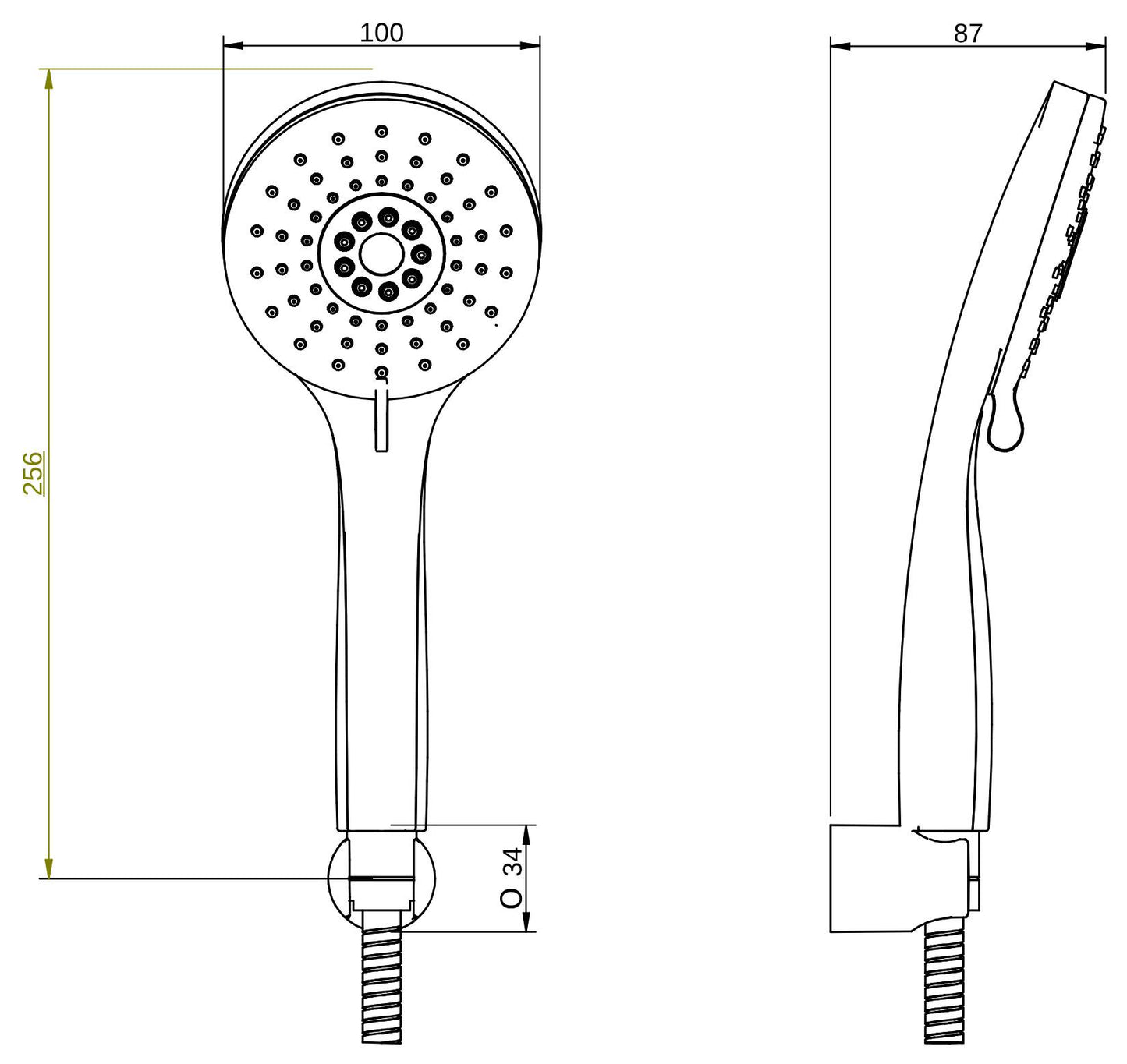 Rubinetterie Treemme 3M Contract Xero+ RWIT 5056 CC 02 Kit Gancio Doccetta Estraibile Forma Tonda Multigetto Materiale ABS Flessibile PVC 1,5 Metri Finitura Cromata Portata 8 Litri Al Minuto