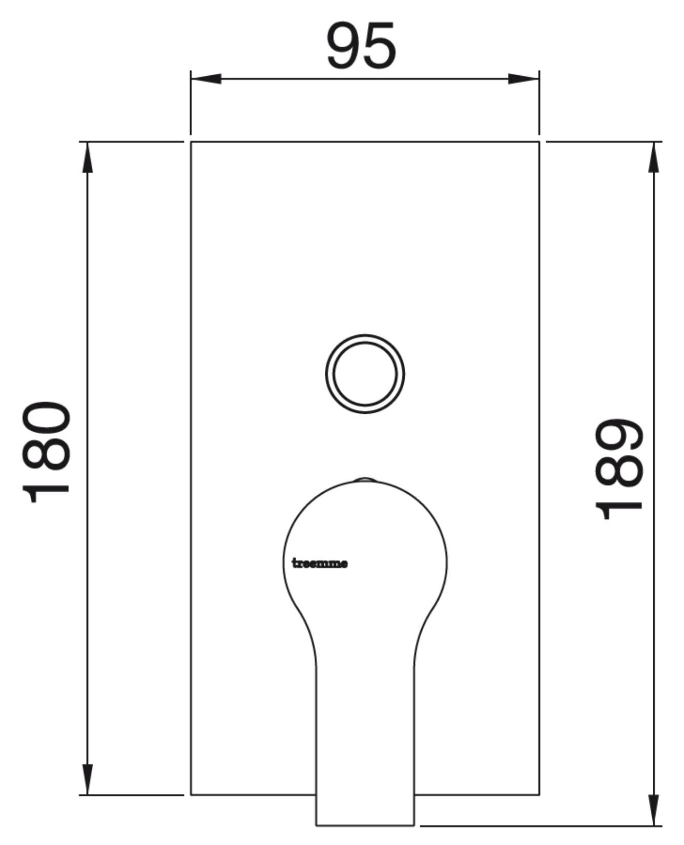 Rubinetterie Treemme 3M Contract Xero+ RWIT 7CB1 CC 01 + RWIT 51B1 ZZ 03 Miscelatore Monocomando Vasca Doccia Incasso Meccanico 2 Vie Parete 2 Fori 1 Manopola Parte Interna Esterna Incluse Stile Moderno Con Piastra Ottone Cromato