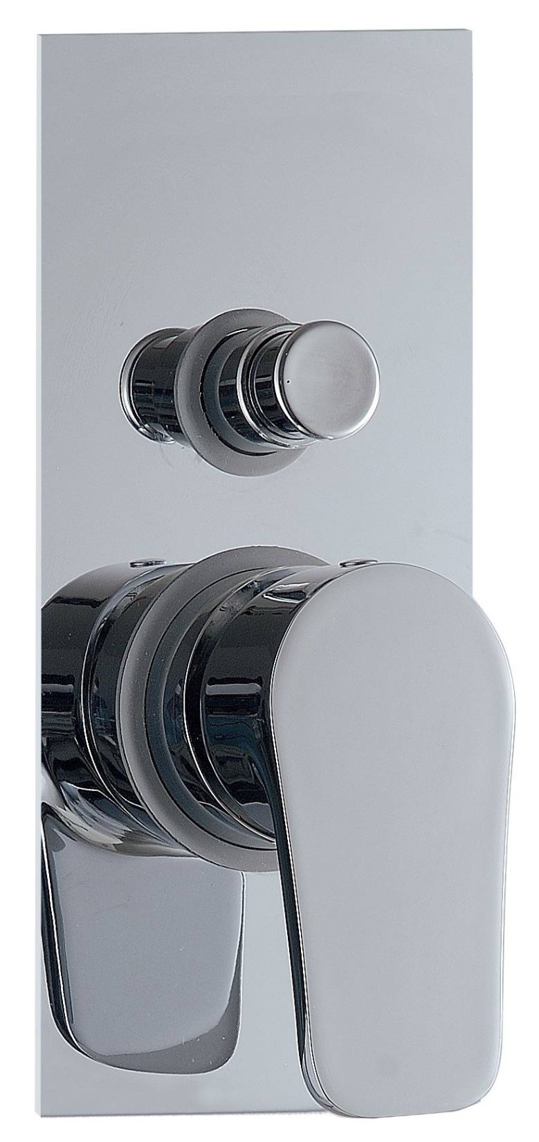 Rubinetterie Treemme 3M Contract ZIP RWIT 4949 CC 50 + RWIT 7C49 ZZ 01 Miscelatore Monocomando Meccanico Vasca / Doccia Incasso A Parete Con Piastra Con Deviatore a 2 Vie Una Manopola Stile Moderno Materiale Ottone Finitura Cromata