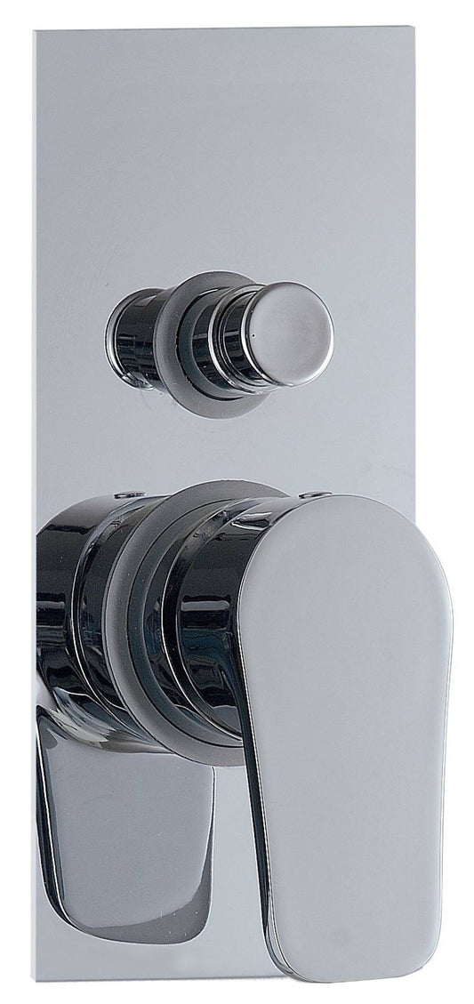 Rubinetterie Treemme 3M Contract ZIP RWIT 4949 CC 50 + RWIT 7C49 ZZ 01 Miscelatore Monocomando Meccanico Vasca / Doccia Incasso A Parete Con Piastra Con Deviatore a 2 Vie Una Manopola Stile Moderno Materiale Ottone Finitura Cromata