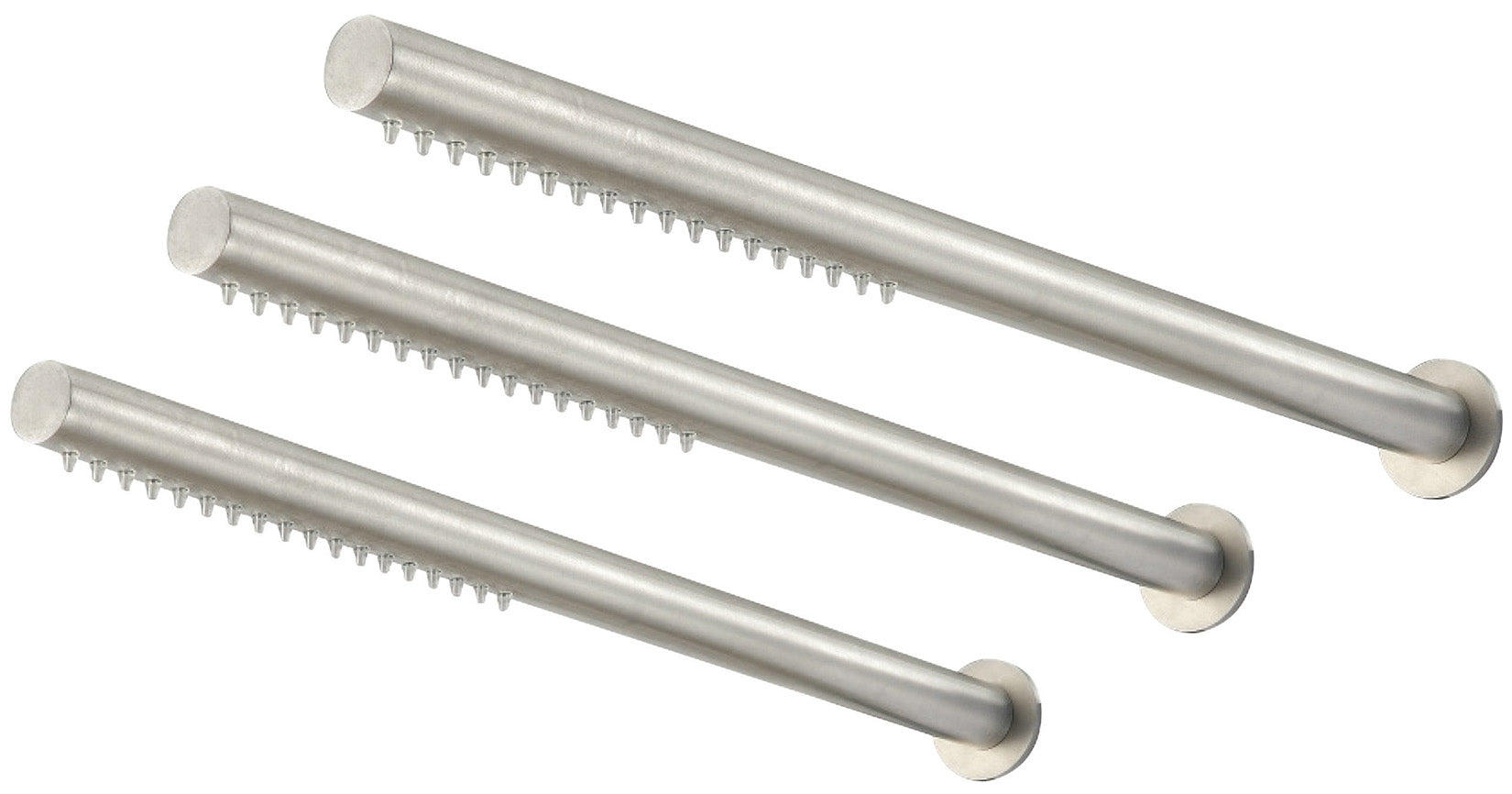 Rubinetterie Treemme 3M 22mm IT 6596 IS ZZ ZZ 3 Soffioni Doccia A Parete Tubolare Cilindrico Rotondo Lunghezza 420 mm Getto a Pioggia Stile Moderno Materiale Acciaio Finitura Inox Spazzolato Opaco Collettore Parte Interna Incasso Muro Inclusa