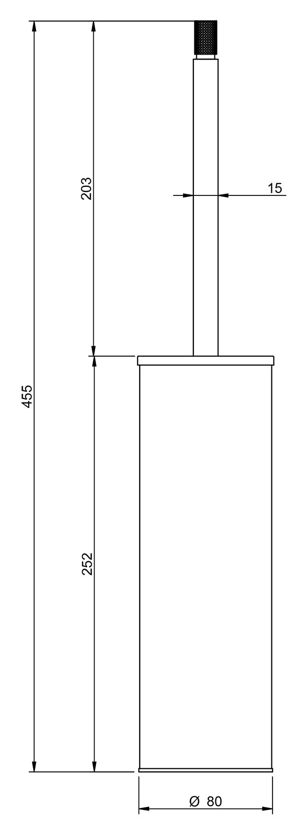 Rubinetterie Treemme 3M 22mm IT 8313 IS ZZ ZZ Portascopino a Muro Accessorio Bagno Materiale Acciaio Finitura Inox Spazzolato Opaco