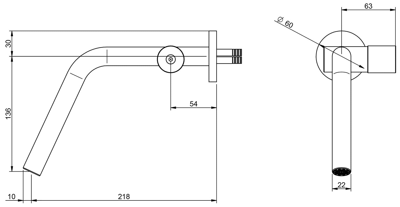 Rubinetterie Treemme 3M 22MM RWIT 1152 IS 03 + RWIT 6051 ZZ 02 Miscelatore Monocomando Monoforo Lavabo A Muro 218 mm Stile Moderno Materiale Acciaio Finitura Acciaio Spazzolato Inox Parte Interna Incasso Esterna Incluse