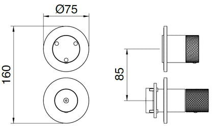 Rubinetterie Treemme 3M 22MM RWIT 11C3 IS 01 + RWIT 22A2 ZZ 01 Miscelatore Monocomando Meccanico Doccia Incasso A Parete Con Deviatore 3 Uscite Due Fori Una Manopola Stile Moderno Senza Piastre Acciaio Spazzolato Opaco Inox Parte Interna Esterna Incluse