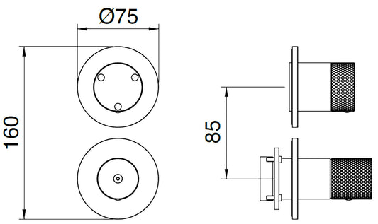 Rubinetterie Treemme 3M 22MM RWIT 11C3 IS 01 + RWIT 22A2 ZZ 01 Miscelatore Monocomando Meccanico Doccia Incasso A Parete Con Deviatore 3 Uscite Due Fori Una Manopola Stile Moderno Senza Piastre Acciaio Spazzolato Opaco Inox Parte Interna Esterna Incluse