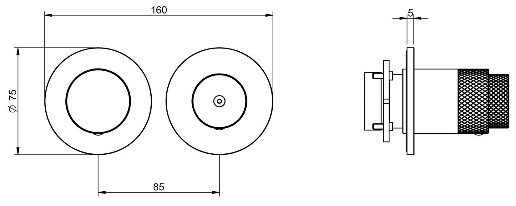 Rubinetterie Treemme 3M 22mm RWIT 11F2 IS 01 + RWIT 22A2 ZZ 01 Miscelatore Monocomando Doccia Incasso Parete Meccanico Deviatore 2 Uscite Due Fori Posizione Orizzontale Staffa Cartongesso Acciaio Inox Spazzolato Opaco Parte Interna Esterna Incluse