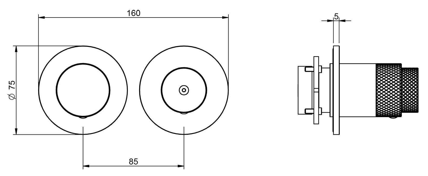 Rubinetterie Treemme 3M 22mm RWIT 11F3 IS 01 + RWIT 22A2 ZZ 01 Miscelatore Monocomando Doccia Incasso Parete Meccanico Deviatore 3 Uscite Due Fori Posizione Orizzontale Staffa Cartongesso Acciaio Inox Spazzolato Opaco Parte Interna Esterna Incluse