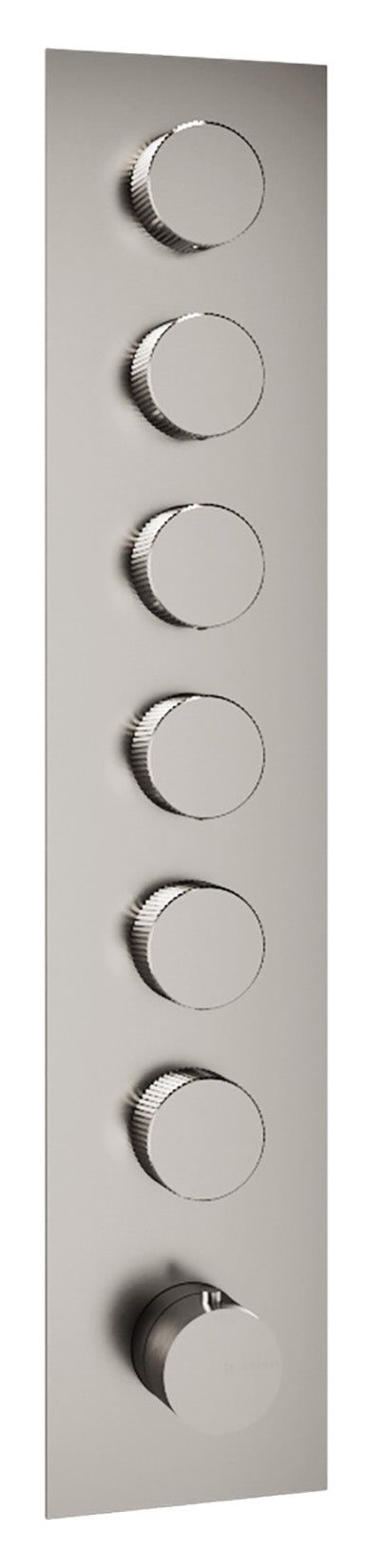 Rubinetterie Treemme 3M 22MM RWIT 6064 IS 35 + RWIT 7264 ZZ 30 Miscelatore Monocomando Termostatico Doccia Incasso A Parete Con Piastra 6 Uscite Sette Fori Una Manopola Stile Moderno Acciaio Spazzolato Opaco Inox Parte Interna Esterna Incluse