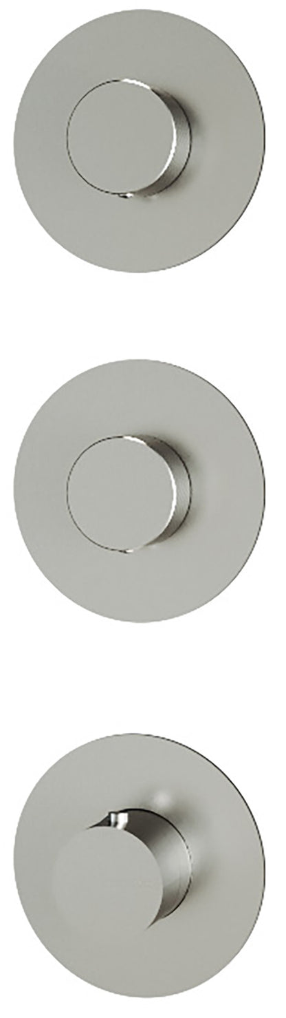 Rubinetterie Treemme 3M 22mm RWIT 6074 IS 01 + RWIT 7274 ZZ 40 Miscelatore Termostatico Doccia Incasso Parete 2 Vie 3 Fori Senza Piastra Doppio Orientamento Stile Moderno Acciaio Inox Spazzolato Opaco Parte Interna Esterna Incluse