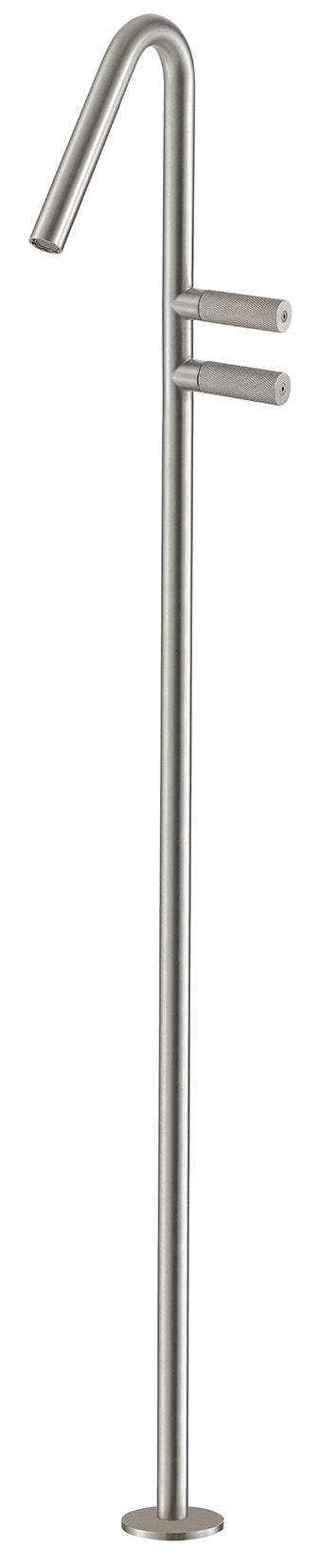 Rubinetterie Treemme 3M 22MM RWIT 6082 IS 01 + RWIT 6051 ZZ 01 Miscelatore Monoforo Lavabo Da Terra Altezza 1203 mm 2 Leve Stile Moderno Materiale Acciaio Finitura Acciaio Spazzolato Opaco Inox Parte Interna Incasso Esterna Incluse