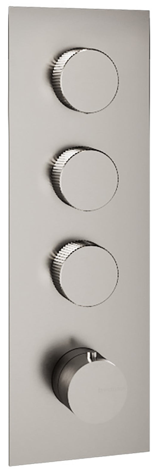 Rubinetterie Treemme 3M 22MM RWIT 6094 IS 03 + RWIT 7294 ZZ 30 Miscelatore Monocomando Termostatico Doccia Incasso A Parete Con Piastra 3 Uscite Quattro Fori Una Manopola Stile Moderno Acciaio Spazzolato Opaco Inox Parte Interna Esterna Incluse