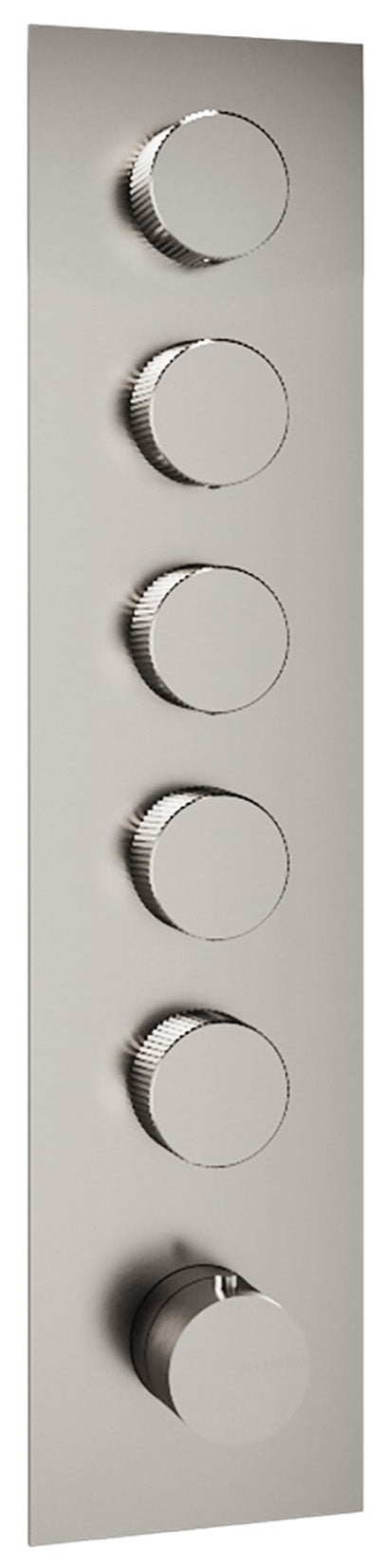 Rubinetterie Treemme 3M 22MM RWIT 6098 IS 35 + RWIT 7298 ZZ 30 Miscelatore Monocomando Termostatico Doccia Incasso A Parete Con Piastra 5 Uscite Sei Fori Una Manopola Stile Moderno Acciaio Spazzolato Opaco Inox Parte Interna Esterna Incluse
