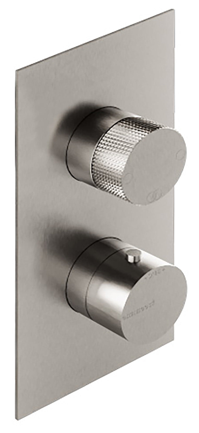 Rubinetterie Treemme 3M 22MM RWIT 8A72 IS 16 + RWIT 8A46 ZZ 20 Miscelatore Monocomando Termostatico Doccia Incasso A Parete Con Piastra E Deviatore 3 Uscite Due Fori Una Manopola Stile Moderno Acciaio Spazzolato Opaco Inox Parte Interna Esterna Incluse