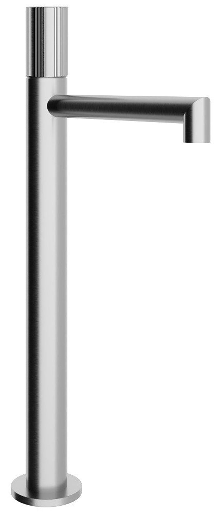 Rubinetterie Treemme 3M 28mm IT 3B18 IS G1 ZZ Miscelatore Monocomando Lavabo 244 Appoggio 1 Manopola Zigrinata Monoforo Miscelazione Meccanica Forma Tonda Stile Moderno Altezza 326 mm Lunghezza 172 mm Materiale Acciaio Finitura Inox Spazzolato Opaco