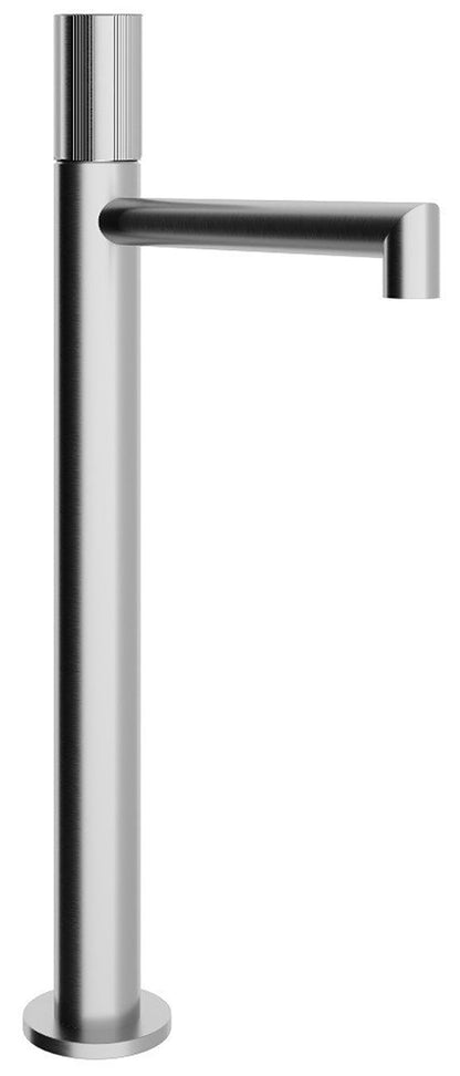 Rubinetterie Treemme 3M 28mm IT 3B18 IS G1 ZZ Miscelatore Monocomando Lavabo 244 Appoggio 1 Manopola Zigrinata Monoforo Miscelazione Meccanica Forma Tonda Stile Moderno Altezza 326 mm Lunghezza 172 mm Materiale Acciaio Finitura Inox Spazzolato Opaco