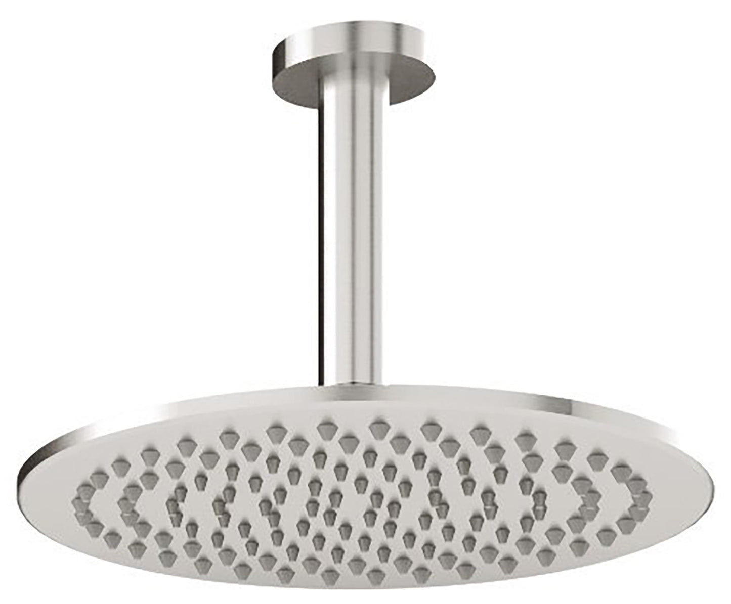 Rubinetterie Treemme 3M 28mm IT 6598 IS ZZ VS Soffione Doccia Pioggia A Soffitto Tondo In Metallo Diametro Ø 255 mm Anticalcare Con Braccio Doccia 250 mm Stile Moderno Acciaio Finitura Inox Spazzolato Opaco