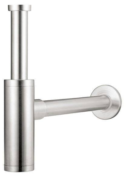 Rubinetterie Treemme 3M 28mm IT RTSF 116 IS Sifone A Vista Tondo Per Bagno Materiale Acciaio Finitura Inox Spazzolato Opaco