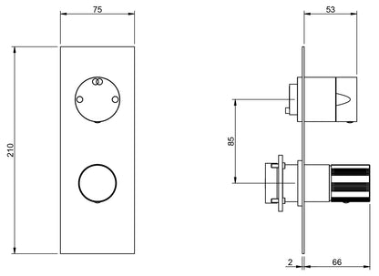 Rubinetterie Treemme 3M 28mm RWIT 3BA2 IS G1 + RWIT 22A2 ZZ 01 Miscelatore Monocomando Doccia Incasso Muro Meccanico Deviatore 2 Vie Due Fori 1 Leva Zigrinata Piastra Verticale Staffa Cartongesso Acciaio Inox Spazzolato Opaco Parte Interna Esterna Incluse