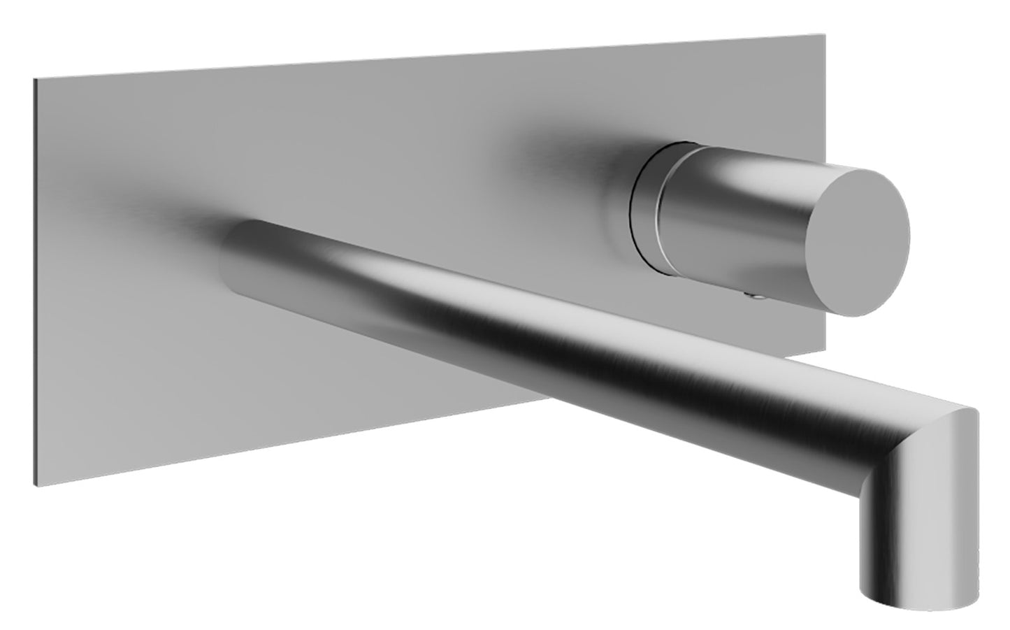 Rubinetterie Treemme 3M 28mm RWIT 3BA5 IS 01 + RWIT 51A5 ZZ 01 Miscelatore Lavabo Incasso 177 Muro 1 Manopola Liscia Destra 2 Fori Meccanico Moderno Lunghezza 185 mm Piastra Staffa Cartongesso Acciaio Inox Spazzolato Opaco Parte Interna Esterna Incluse