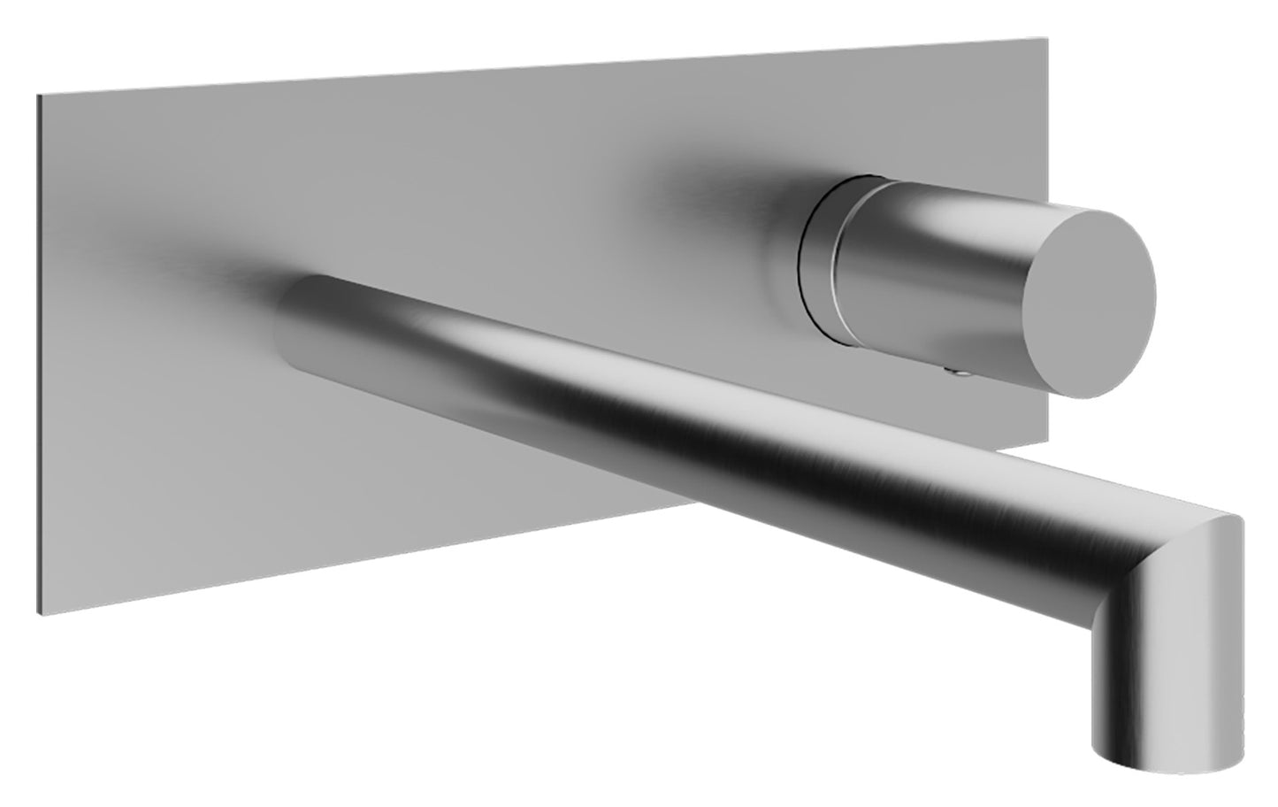 Rubinetterie Treemme 3M 28mm RWIT 3BA6 IS 01 + RWIT 51A5 ZZ 01 Miscelatore Lavabo Incasso 220 Muro 1 Manopola Liscia Destra 2 Fori Meccanico Moderno Lunghezza 227 mm Piastra Staffa Cartongesso Acciaio Inox Spazzolato Opaco Parte Interna Esterna Incluse