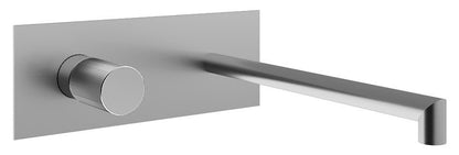 Rubinetterie Treemme 3M 28mm RWIT 3BA9 IS G1 + RWIT 51A5 ZZ 01 Miscelatore Lavabo Incasso 220 Muro 1 Leva Zigrinata Sinistra 2 Fori Meccanico Moderno Lunghezza 227 mm Piastra Staffa Cartongesso Acciaio Inox Spazzolato Opaco Parte Interna Esterna Incluse