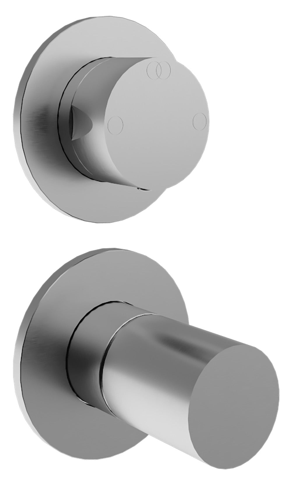 Rubinetterie Treemme 3M 28mm RWIT 3BC2 IS 01 + RWIT 22A2 ZZ 01 Miscelatore Monocomando Doccia Incasso Muro Meccanico Deviatore 2 Vie Due Fori 1 Manopola Liscia Verticale Staffa Cartongesso Acciaio Inox Spazzolato Opaco Parte Interna Esterna Incluse