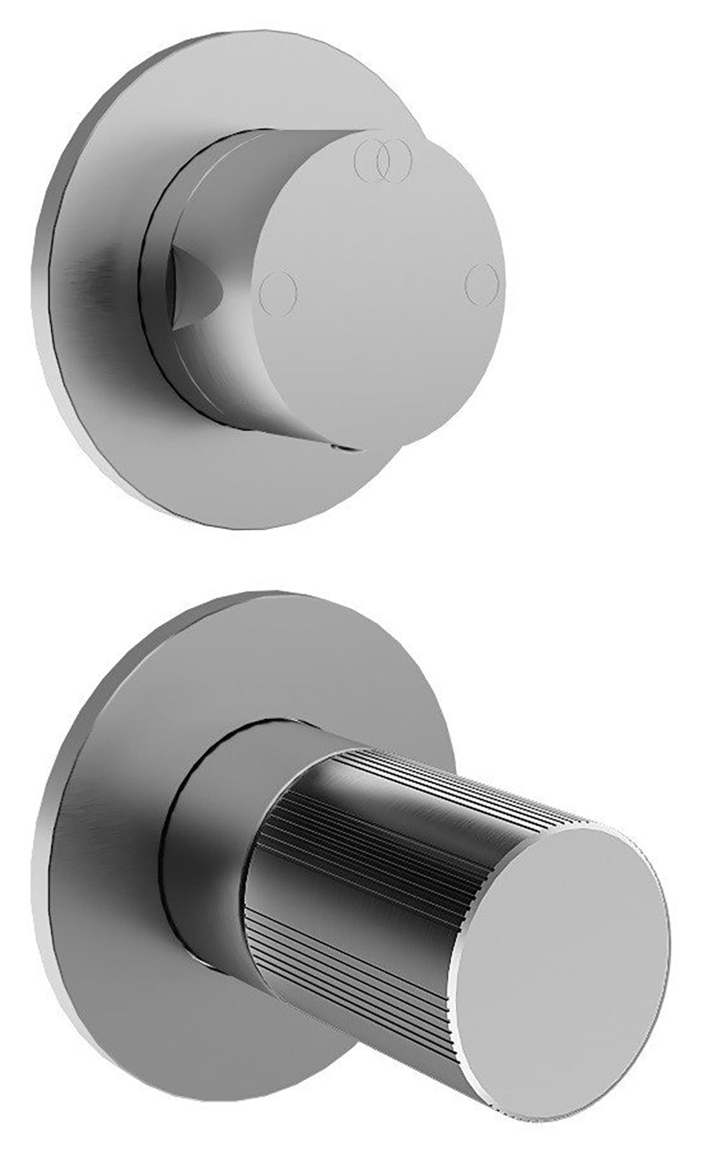 Rubinetterie Treemme 3M 28mm RWIT 3BC2 IS G1 + RWIT 22A2 ZZ 01 Miscelatore Monocomando Doccia Incasso Muro Meccanico Deviatore 2 Vie Due Fori 1 Manopola Zigrinata Verticale Staffa Cartongesso Acciaio Inox Spazzolato Opaco Parte Interna Esterna Incluse