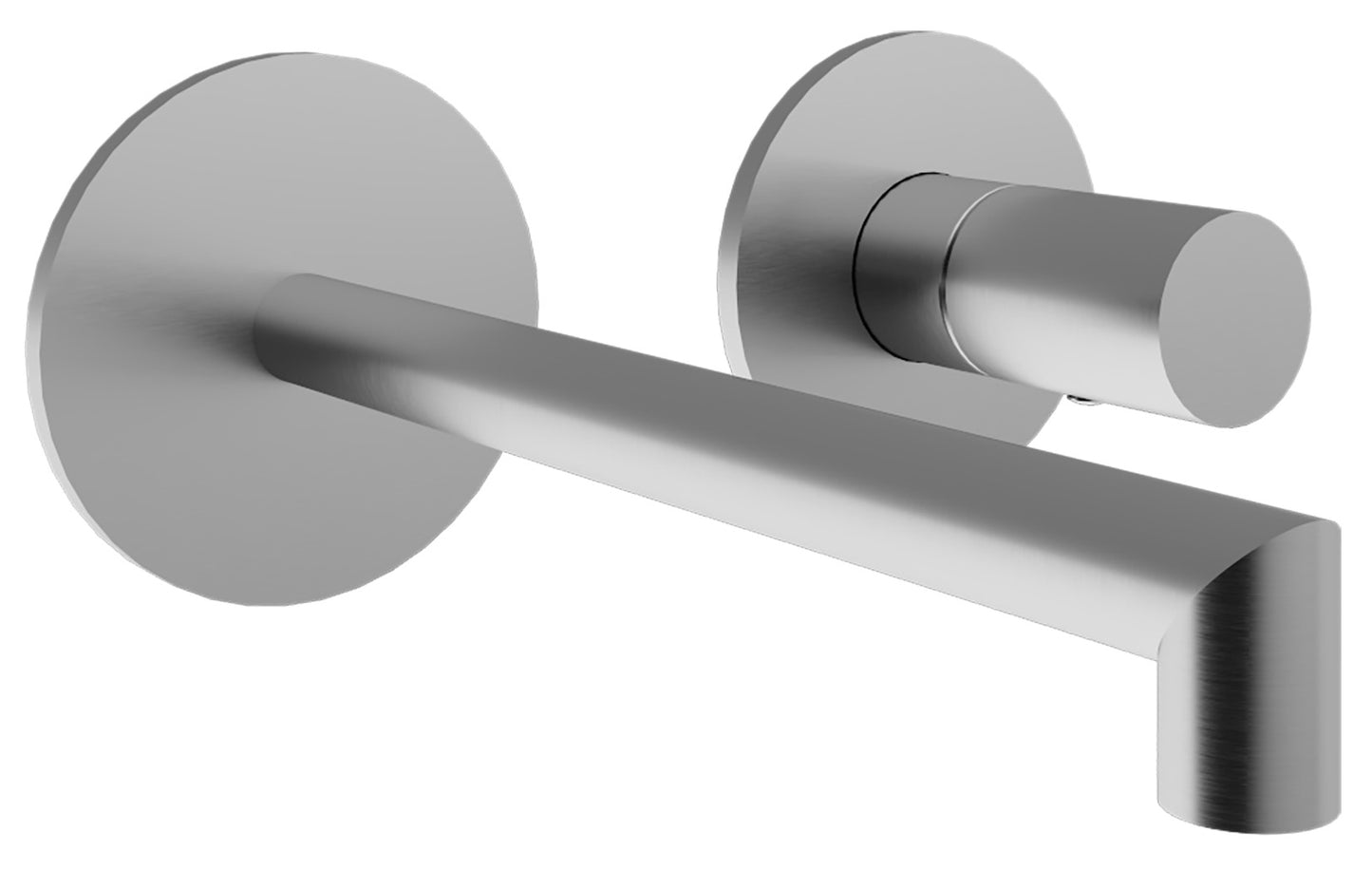 Rubinetterie Treemme 3M 28mm RWIT 3BC5 IS 01 + RWIT 51A5 ZZ 01 Miscelatore Lavabo Incasso 180 Parete 1 Manopola Liscia Destra 2 Fori Meccanico Moderno Tondo Lunghezza 188 mm Staffa Cartongesso Acciaio Inox Spazzolato Opaco Parte Interna Esterna Incluse
