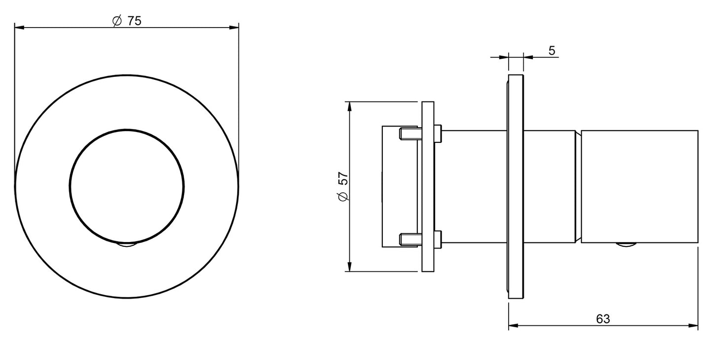 Rubinetterie Treemme 3M 28mm RWIT 3BC8 IS 01 + RWIT 51A8 ZZ 03 Miscelatore Monocomando Remoto Lavabo / Doccia Incasso Muro Meccanico 1 Via Monoforo Una Manopola Liscia Tonda Staffa Cartongesso Acciaio Inox Spazzolato Opaco Parte Interna Esterna Incluse