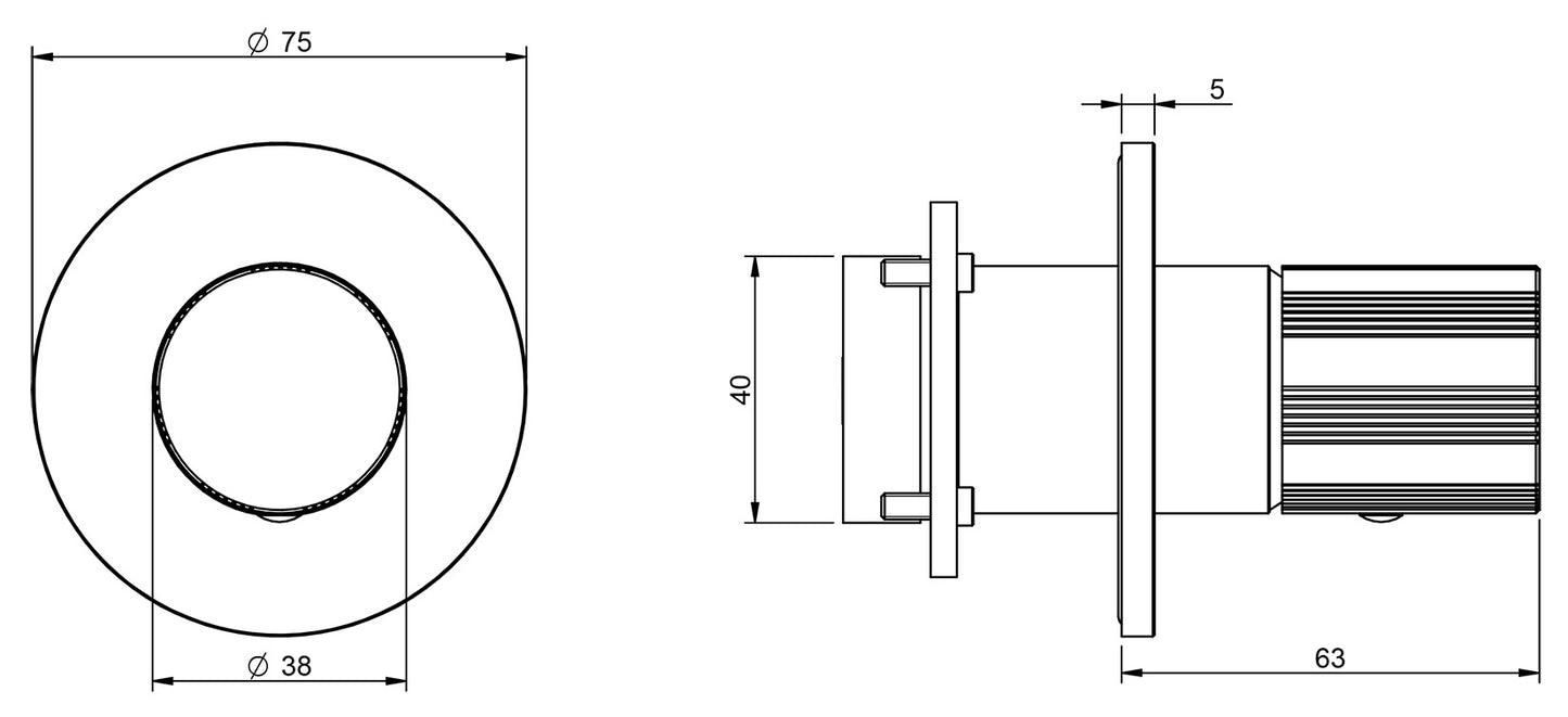 Rubinetterie Treemme 3M 28mm RWIT 3BC8 IS G1 + RWIT 51A8 ZZ 03 Miscelatore Monocomando Remoto Lavabo / Doccia Incasso Muro Meccanico 1 Via Monoforo Una Manopola Zigrinata Tonda Staffa Cartongesso Acciaio Inox Spazzolato Opaco Parte Interna Esterna Incluse