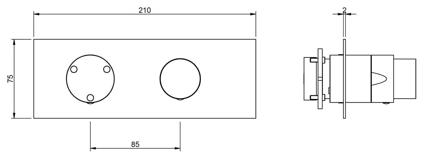 Rubinetterie Treemme 3M 28mm RWIT 3BE3 IS 01 + RWIT 22A2 ZZ 01 Miscelatore Monocomando Doccia Incasso Muro Meccanico Deviatore 3 Vie 2 Fori Manopola Liscia Piastra Orizzontale Staffa Cartongesso Acciaio Inox Spazzolato Opaco Parte Interna Esterna Incluse