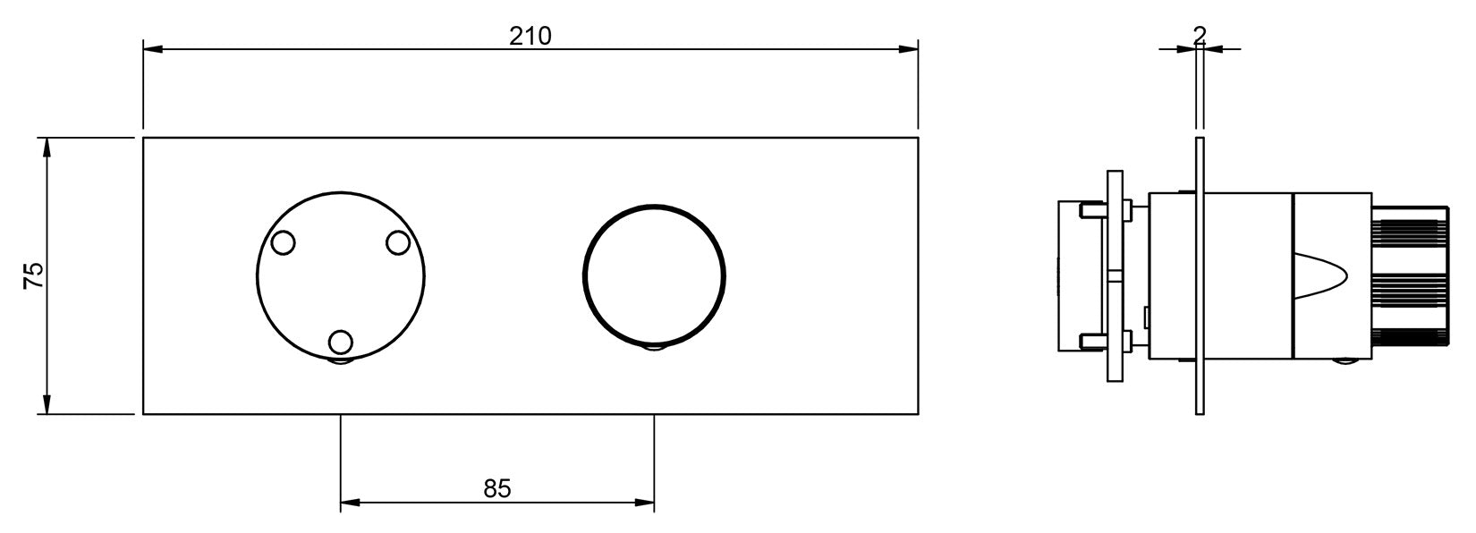 Rubinetterie Treemme 3M 28mm RWIT 3BE3 IS G1 + RWIT 22A2 ZZ 01 Miscelatore Monocomando Doccia Incasso Muro Meccanico Deviatore 3 Vie 2 Fori 1 Leva Zigrinata Piastra Orizzontale Staffa Cartongesso Acciaio Inox Spazzolato Opaco Parte Interna Esterna Incluse