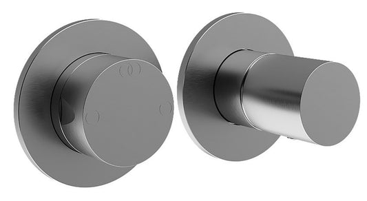 Rubinetterie Treemme 3M 28mm RWIT 3BF2 IS 01 + RWIT 22A2 ZZ 01 Miscelatore Monocomando Doccia Incasso Muro Meccanico Deviatore 2 Vie Due Fori 1 Manopola Liscia Orizzontale Staffa Cartongesso Acciaio Inox Spazzolato Opaco Parte Interna Esterna Incluse