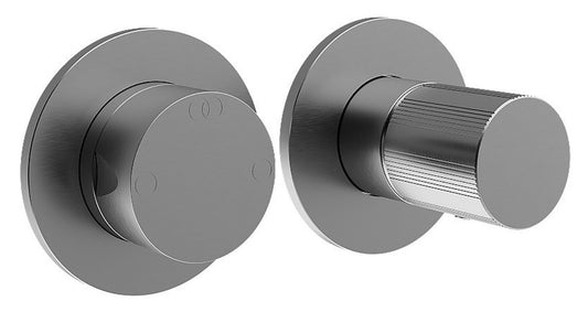 Rubinetterie Treemme 3M 28mm RWIT 3BF2 IS G1 + RWIT 22A2 ZZ 01 Miscelatore Monocomando Doccia Incasso Muro Meccanico Deviatore 2 Vie Due Fori 1 Manopola Zigrinata Orizzontale Staffa Cartongesso Acciaio Inox Spazzolato Opaco Parte Interna Esterna Incluse