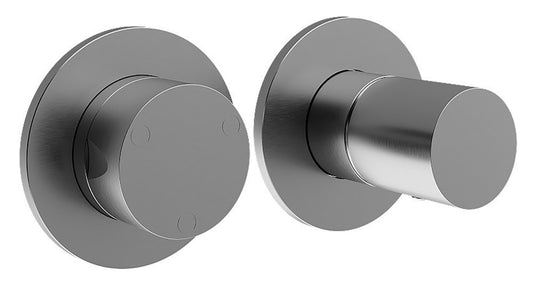 Rubinetterie Treemme 3M 28mm RWIT 3BF3 IS 01 + RWIT 22A2 ZZ 01 Miscelatore Monocomando Doccia Incasso Muro Meccanico Deviatore 3 Vie Due Fori 1 Manopola Liscia Orizzontale Staffa Cartongesso Acciaio Inox Spazzolato Opaco Parte Interna Esterna Incluse