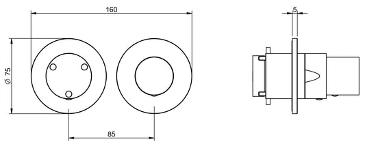 Rubinetterie Treemme 3M 28mm RWIT 3BF3 IS 01 + RWIT 22A2 ZZ 01 Miscelatore Monocomando Doccia Incasso Muro Meccanico Deviatore 3 Vie Due Fori 1 Manopola Liscia Orizzontale Staffa Cartongesso Acciaio Inox Spazzolato Opaco Parte Interna Esterna Incluse