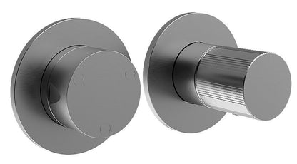 Rubinetterie Treemme 3M 28mm RWIT 3BF3 IS G1 + RWIT 22A2 ZZ 01 Miscelatore Monocomando Doccia Incasso Muro Meccanico Deviatore 3 Vie Due Fori 1 Manopola Zigrinata Orizzontale Staffa Cartongesso Acciaio Inox Spazzolato Opaco Parte Interna Esterna Incluse
