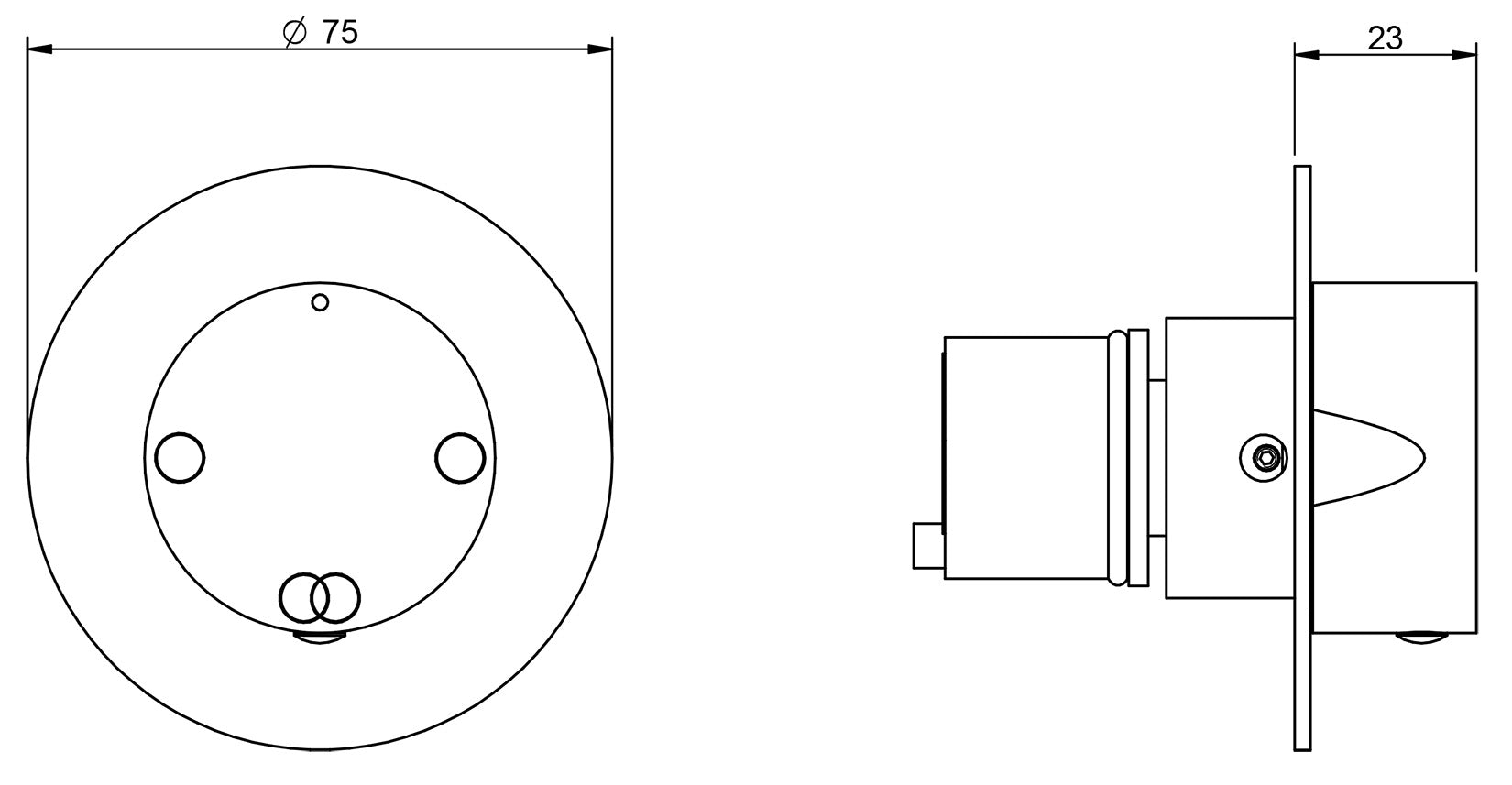 Rubinetterie Treemme 3M 28mm RWIT 75D5 IS 10 + RWIT 7AD5 ZZ 01 Rubinetto D’Arresto Deviatore Incasso 2 Uscite Installazione Parete Forma Tonda Monoforo 1 Manopola Materiale Acciaio Finitura Inox Spazzolato Opaco Parte Interna Esterna Incluse