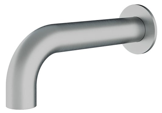 Rubinetterie Treemme 3M WaterTube IT 4A61 IS ZZ HF Bocca a Muro Per Vasca 220 mm Getto Erogazione Uscita Acqua Installazione Parete Stile Moderno Forma Tubo Tondo Monoforo Acciaio Inox Spazzolato Opaco Lunghezza 239 mm Portata Acqua 30 Litri Al Minuto