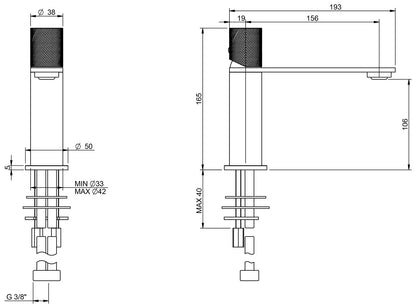 Rubinetterie Treemme 3M 3.6 IT 9A11 IS TZ CL Miscelatore Monocomando Lavabo 106 Appoggio 1 Manopola Monoforo Miscelazione Meccanica Stile Moderno Altezza 165 mm Lunghezza 193 mm Materiale Acciaio Finitura Inox Spazzolato Opaco