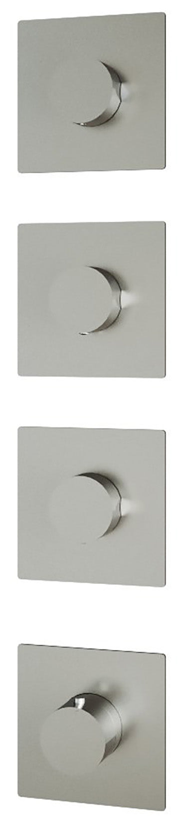 Rubinetterie Treemme 3M 3.6 RWIT 2575 IS 01 + RWIT 7275 ZZ 40 Miscelatore Termostatico Doccia Incasso Parete 3 Uscite 4 Fori Senza Piastra Doppio Orientamento Stile Moderno Acciaio Inox Spazzolato Opaco Parte Interna Esterna Incluse