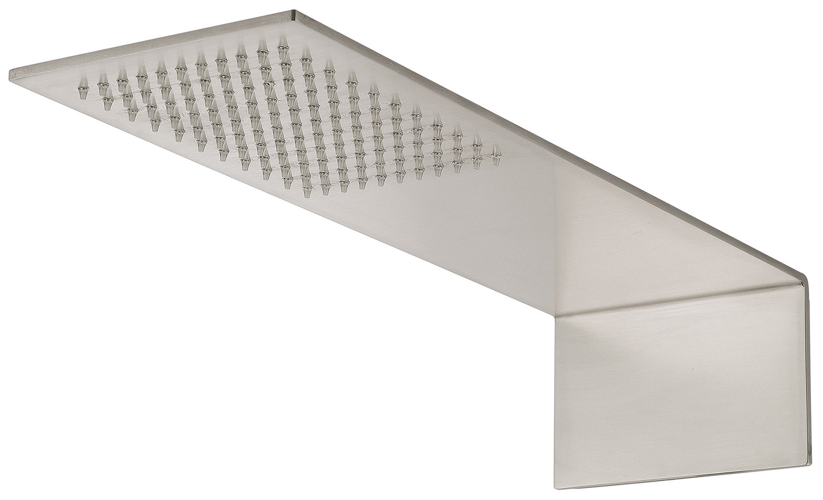 Rubinetterie Treemme 3M 3.6 RWIT 2847 IS 01 Soffione Doccia A Parete Forma L Mensola Rettangolare Con Funzione Pioggia 150 Misura 460x150 mm Stile Moderno Acciaio Finitura Inox Spazzolato Opaco