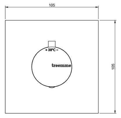 Rubinetterie Treemme 3M 3.6 RWIT 7286 IS 85 + RWIT 7286 ZZ 70 Miscelatore Termostatico Doccia Incasso Parete 1 Uscite 1 Fori Stile Moderno Acciaio Inox Spazzolato Opaco Parte Interna Esterna Incluse