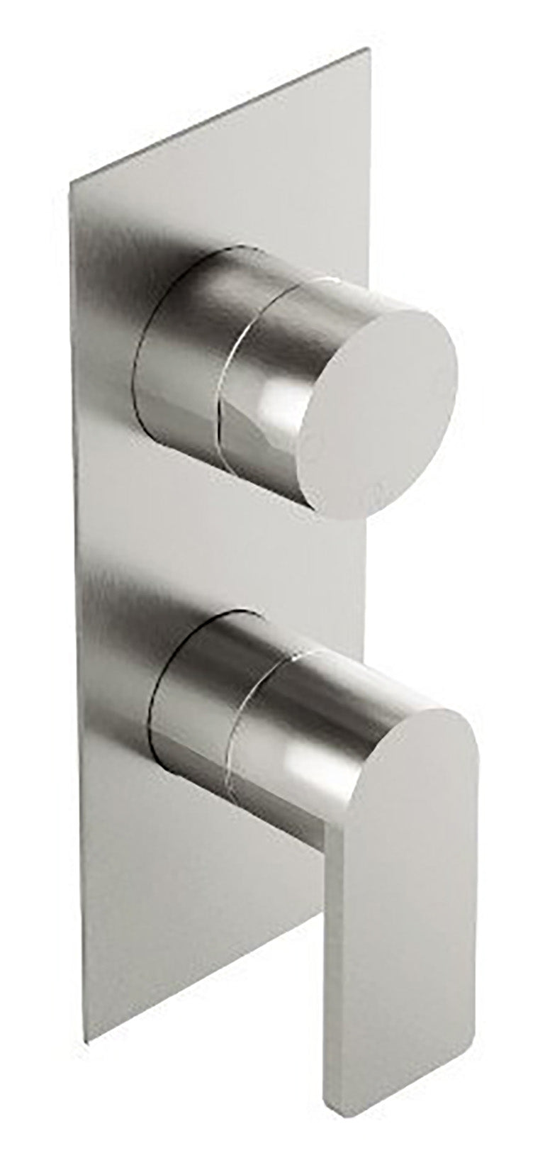 Rubinetterie Treemme 3M 3.6 RWIT 9AA2 IS 01 + RWIT 22A2 ZZ 01 Miscelatore Monocomando Doccia Incasso Parete Meccanico Deviatore 2 Vie Due Fori 1 Leva Con Piastra Verticale Staffa Cartongesso Acciaio Inox Spazzolato Opaco Parte Interna Esterna Incluse